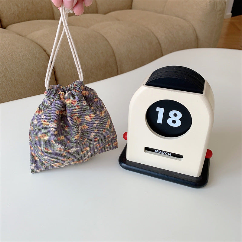Drawstring Pocket Cute Cloth Female Organizing Bags