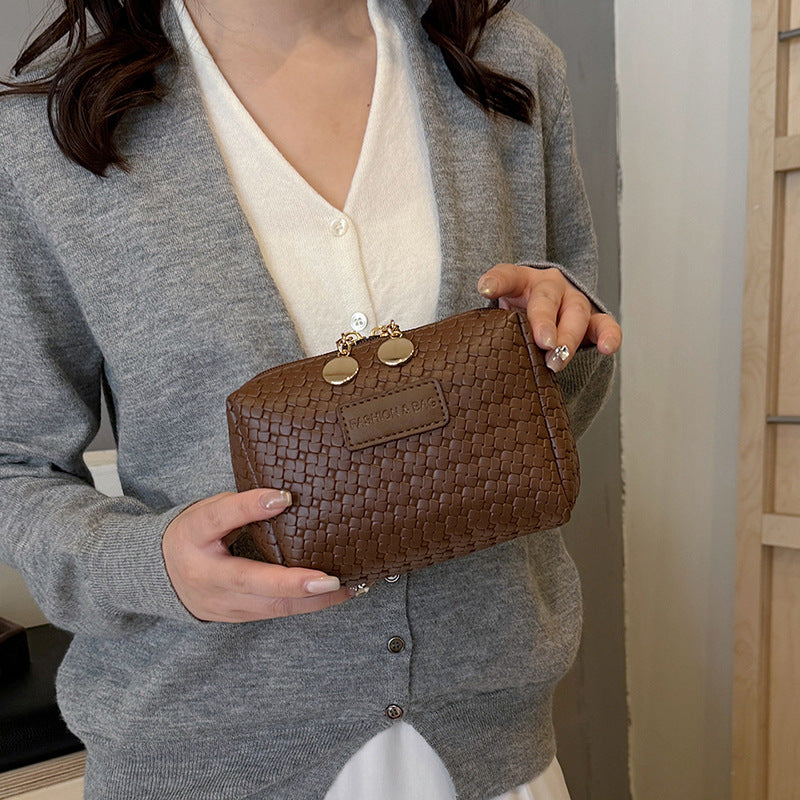 Style Woven Pattern Large Capacity Good-looking Cosmetics Storage Waterproof Wash Cosmetic Bags