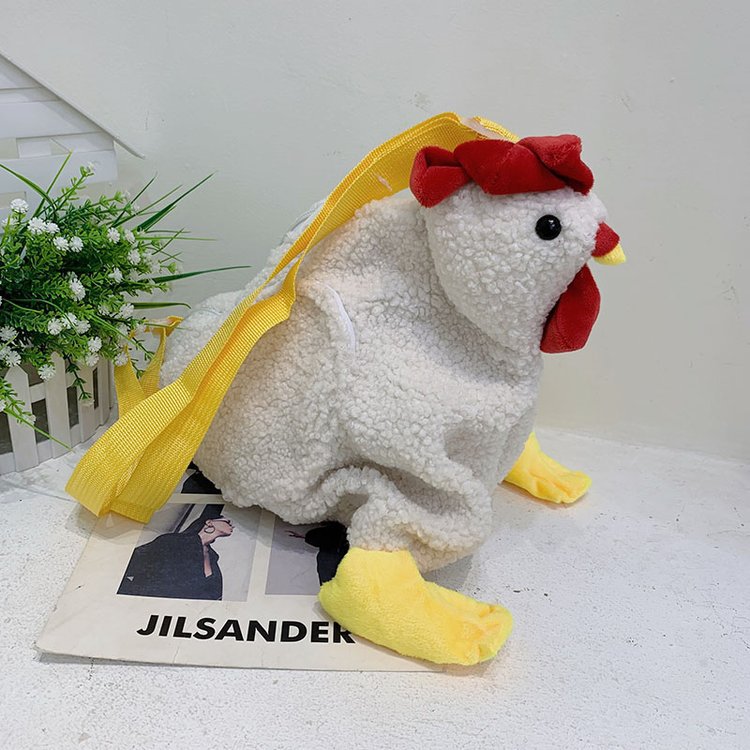 Women's Cute Plush Teenage Creative Cock Personality Crossbody Bags