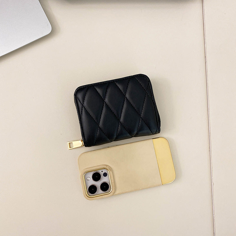 Charming Women's Fashion Embroidery Thread Rhombus Ladies Wallets