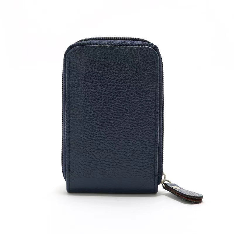 Women's & Men's Cowhide Expanding Multiple Slots Large Capacity Clamp Card Holder