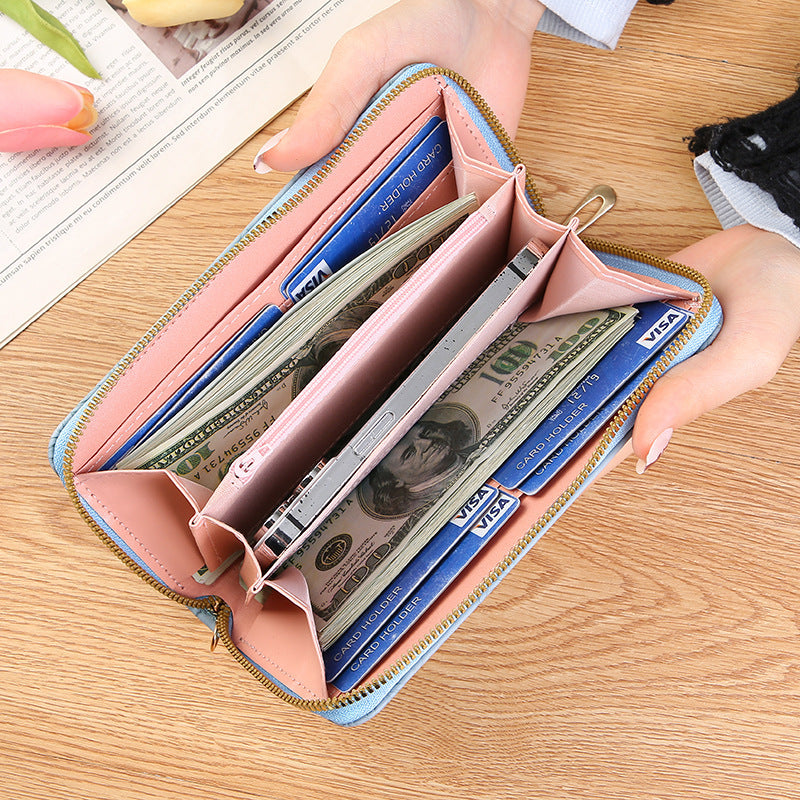Women's Long High-grade Clutch Cute Zipper Cell Ladies Wallet