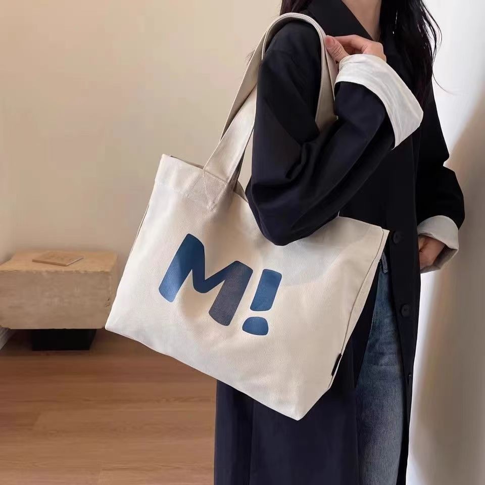 Women's Canvas Large Capacity Solid Supermarket Shopping Simple Bags