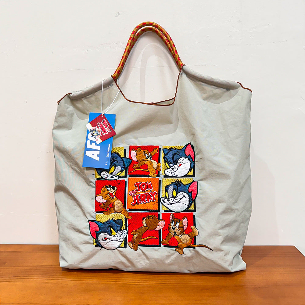 Authorized Embroidered Shopping Female Cartoon Fashion Portable Shoulder Bags