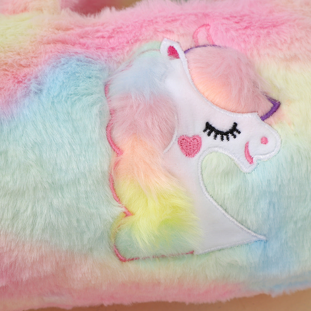 Children's Plush Cartoon Cute Unicorn Large Capacity Bags
