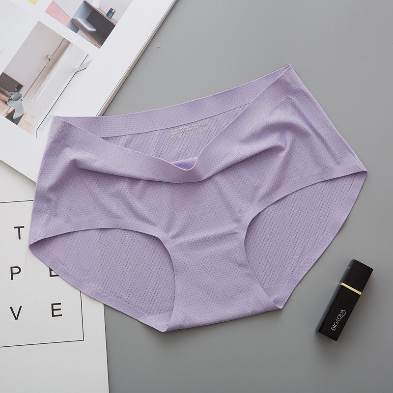Women's Hole Ice Silk Seamless One-piece Underwear Panties