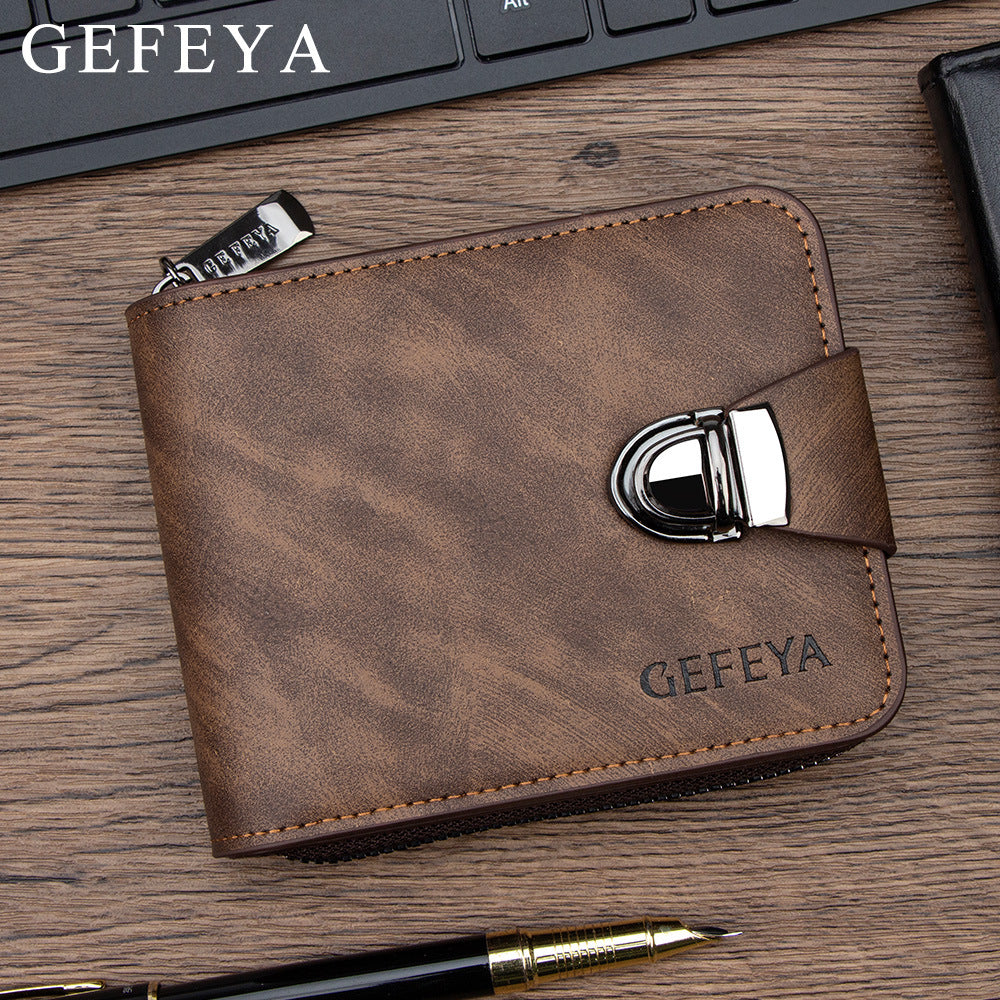 Men's Short Business Zipper Multiple Slots Large Capacity Men's Wallet