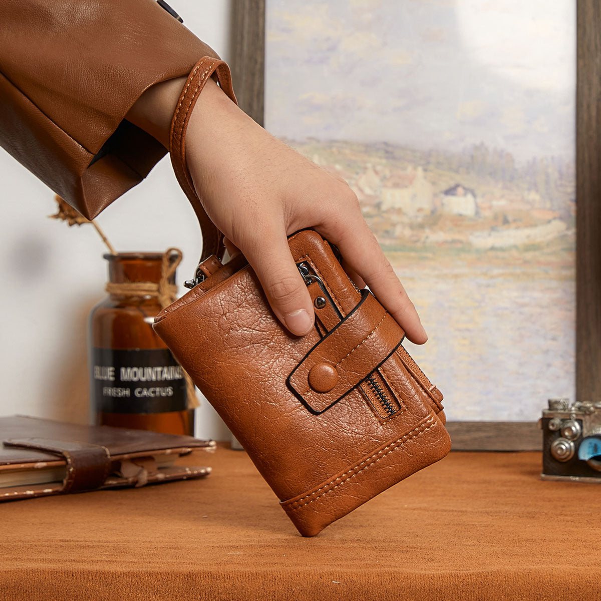 Women's Korean Fashion Zipper Hasp Clutch Coin Purses