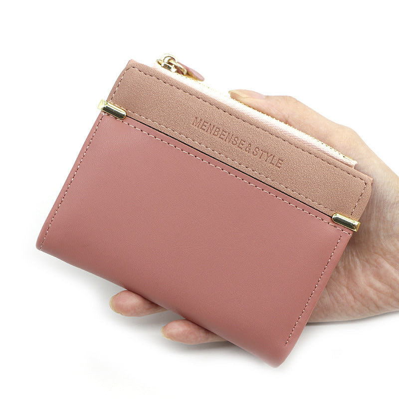 Women's Short Zip Simple Elegant Clutch Coin Purses