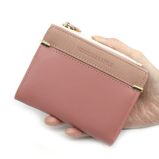 Women's Short Zip Simple Elegant Clutch Coin Purses