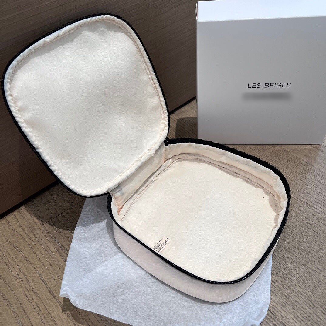 Gift Luxury Series Beige Large Capacity Desktop Cosmetic Bags