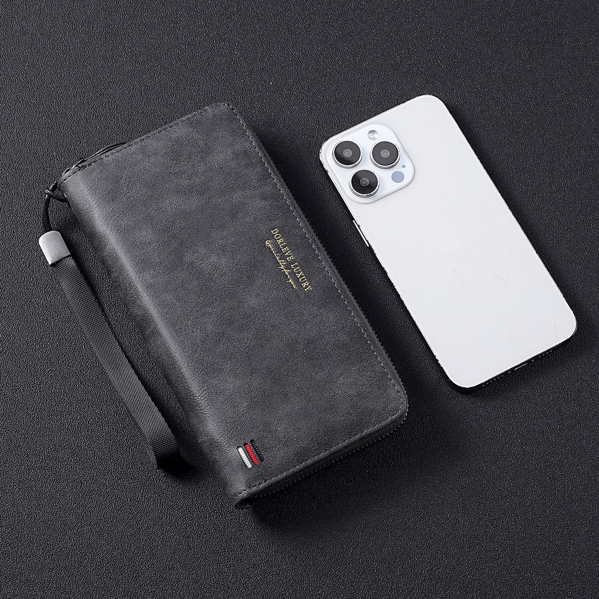 Men's Zipper Long Storage Business Elite Handbags