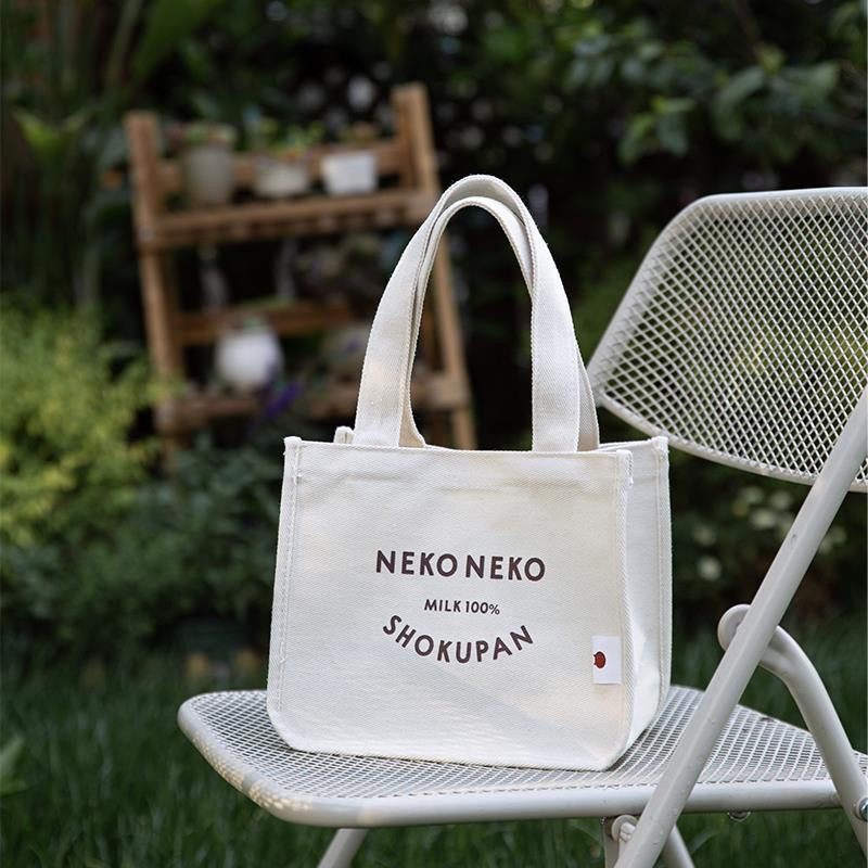 Women's High-grade Western Style Canvas Portable Lunch Handbags