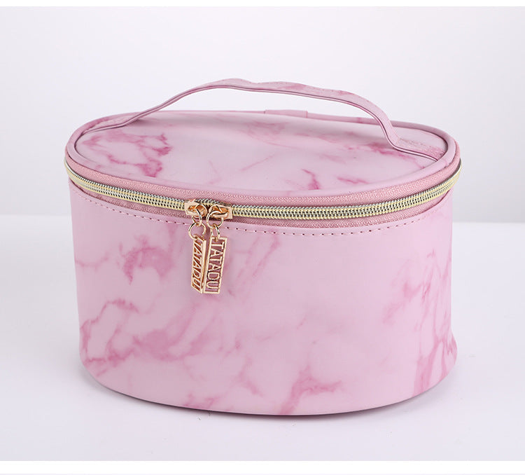 Women's Gray Marble Storage Waterproof Portable Toiletry Travel Bags