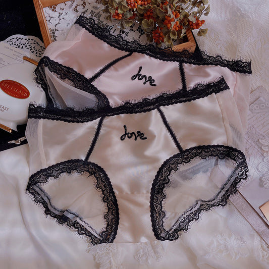 Women's Sexy Artificial Silk Fabric Lightweight Breathable Mid Waist Panties