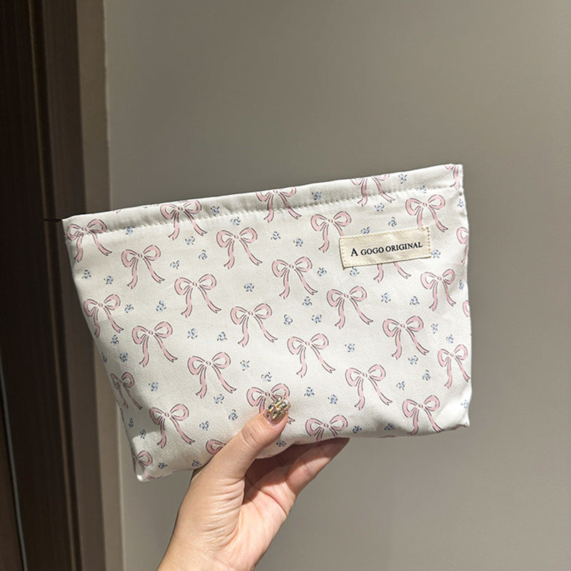 Fresh Bow Portable Fabric Liner Sanitary Napkin Cosmetic Bags