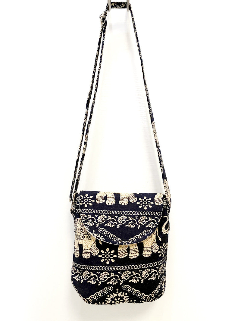 Forest Light Ethnic Print Linen Cotton Fabric Shoulder Bags