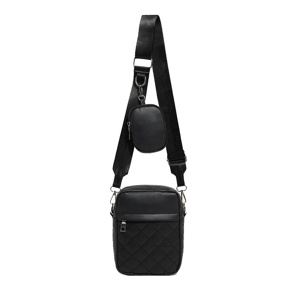 Women's Simple Practical Quilted Vertical Two-piece Set Women's Messenger Bag