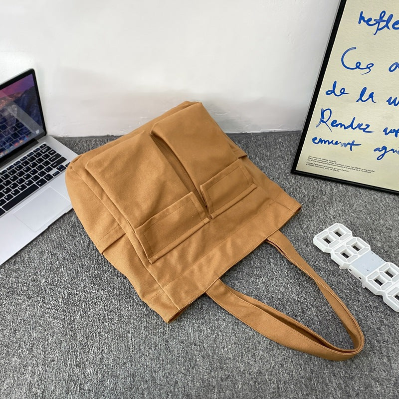 Women's & Men's Canvas Large Capacity Portable Korean Style Work Women's Shoulder Bag