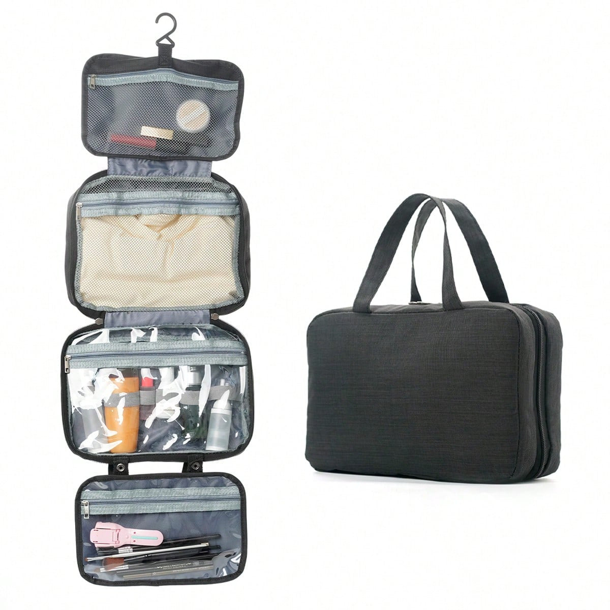 Dry Wet Separation Hanging Storage Toiletries Cosmetic Bags