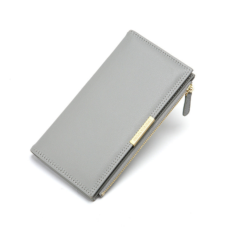 Women's Simple Clutch Long Two-fold Solid Color Ladies Wallets