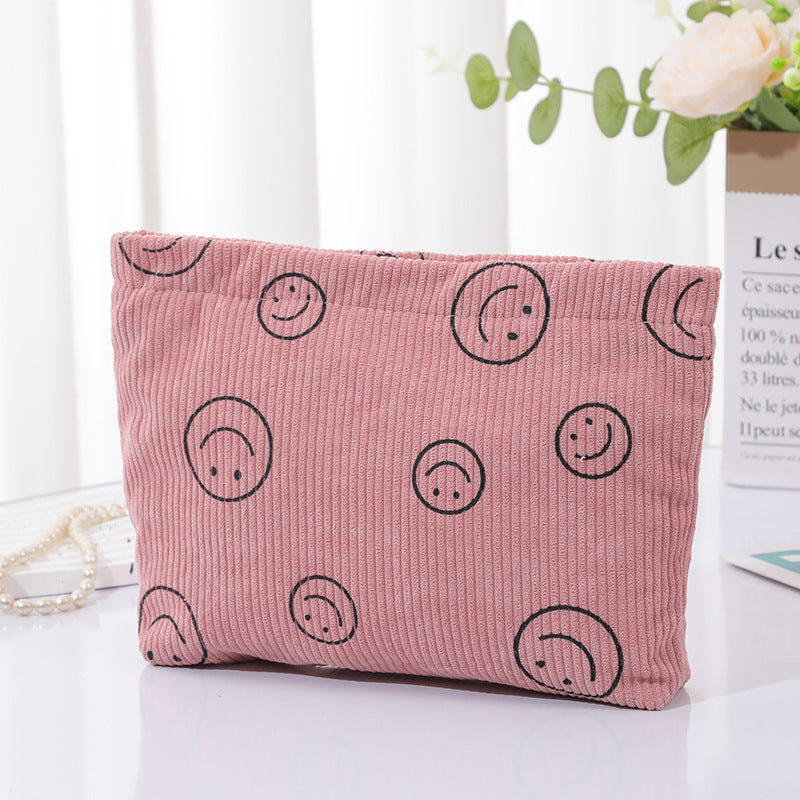 Dot Retro Smiley Face Storage Wash Clutch Cosmetic Bags