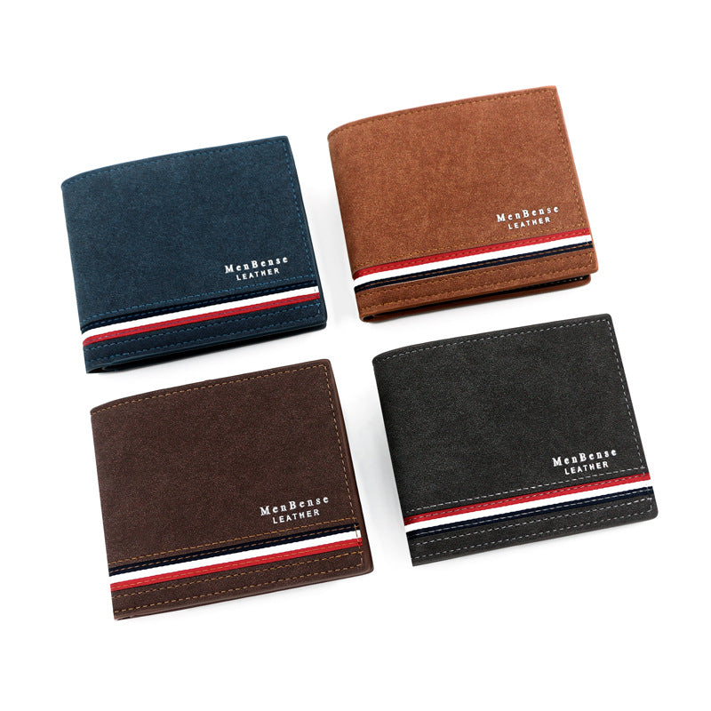 Men's Fashion Short Personalized Silk Screen Frosted Men's Wallets