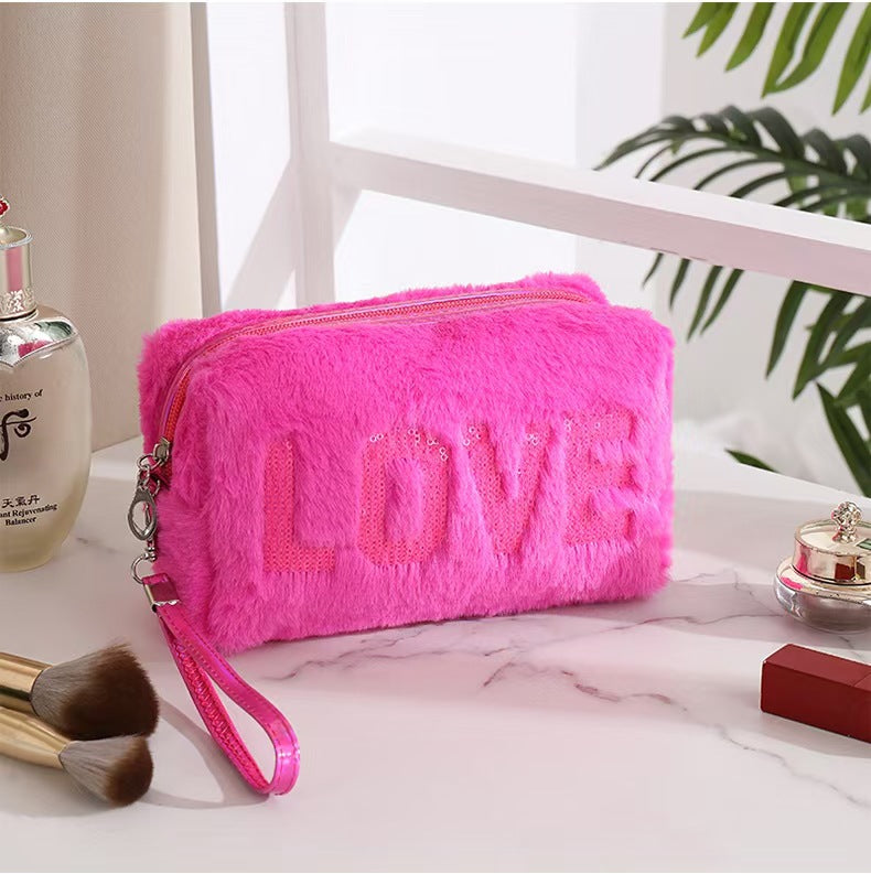 Beautiful Embroidered Cute Plush Storage Portable Bags