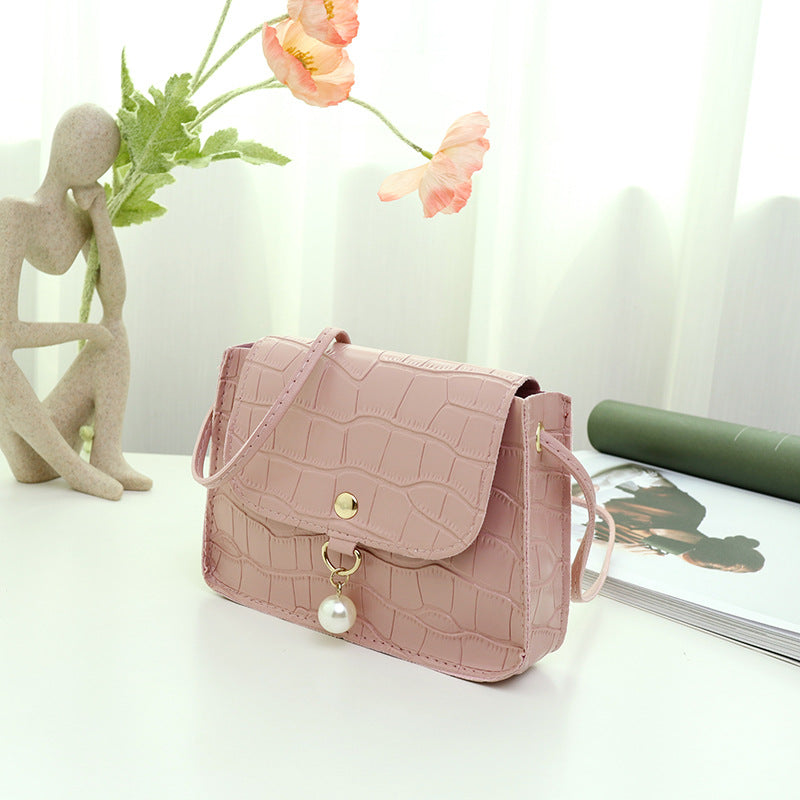 Slouchy Women's Pearl Crocodile Pattern For Small Square Bags