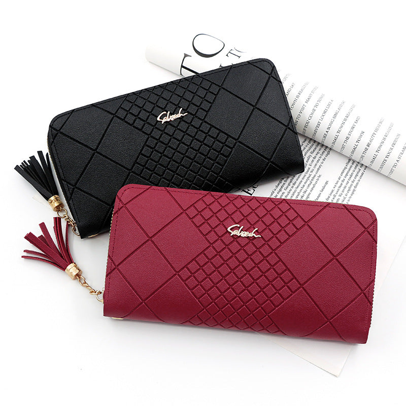 Women's Korean Long Portable Mobile Tassel Zipper Ladies Wallet