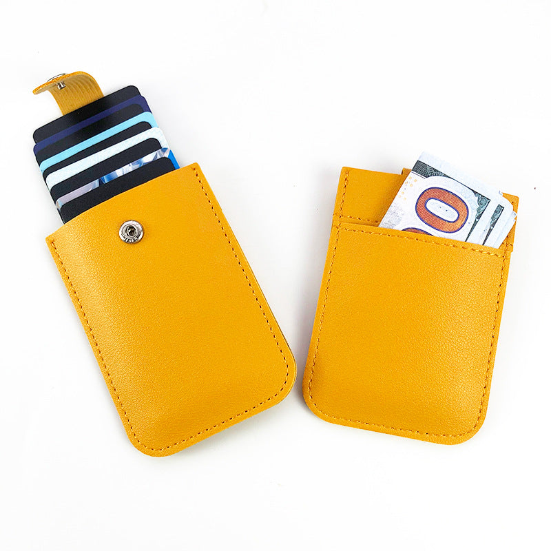Women's Layered Pull-out Multiple Slots Portable Leather Card Holder