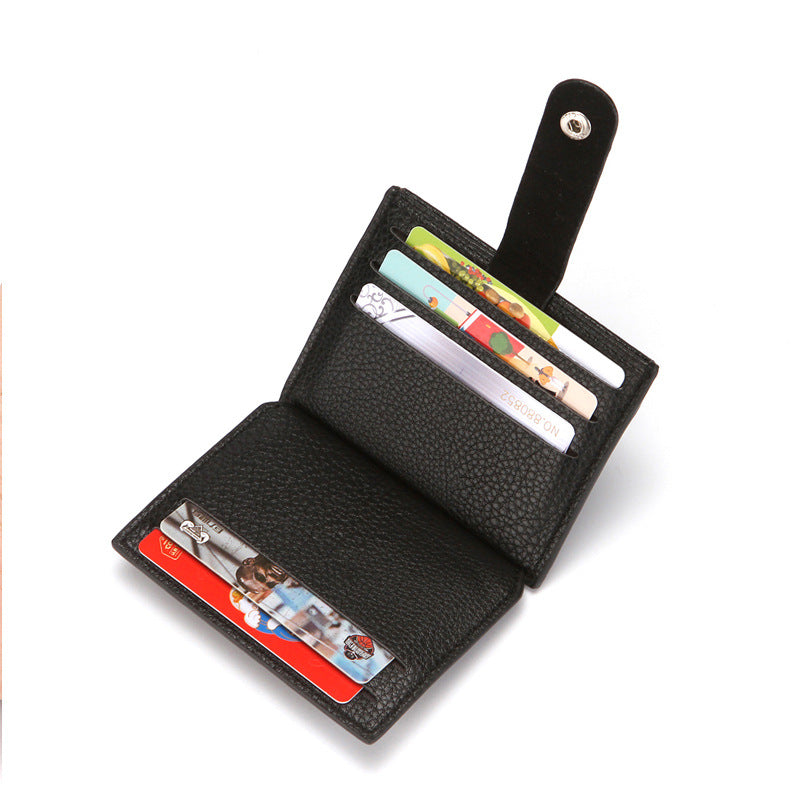 Women's & Men's & Lychee Pattern Portable Zipper Bank Card Holder