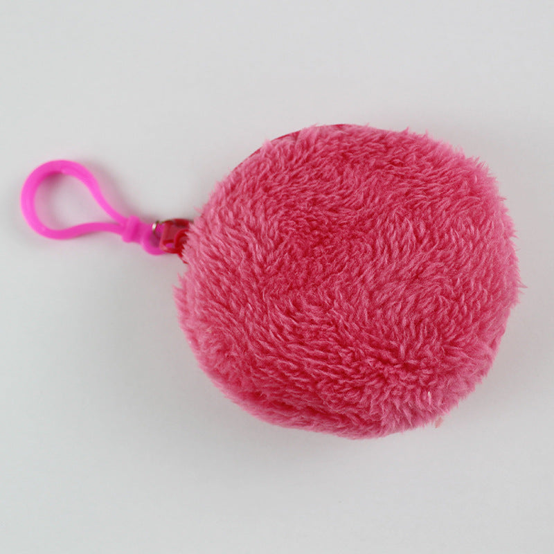 New Fleece Light Plate Round Storage Coin Purses