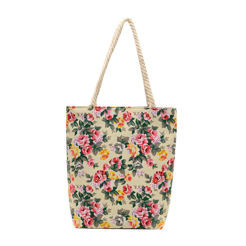 Women's Printed Canvas Floral Cloth Ethnic Style Women's Shoulder Bag