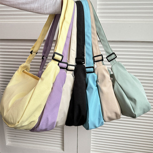 Women's Large Capacity Canvas Solid Color Simple Shoulder Bags