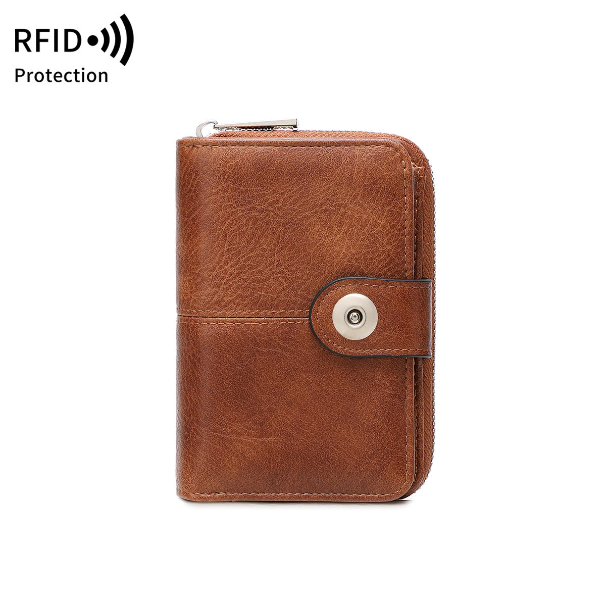 Women's Short Retro Multiple Slots Two-fold Zipper Ladies Wallet