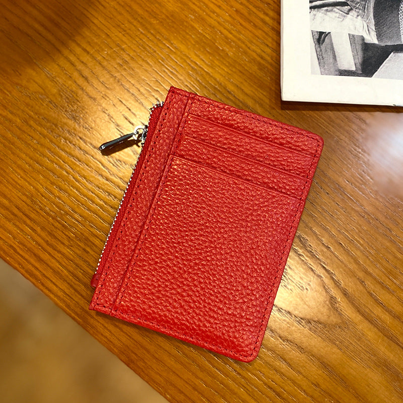 Large Capacity Multiple Slots Unisex Korean Genuine Card Holder