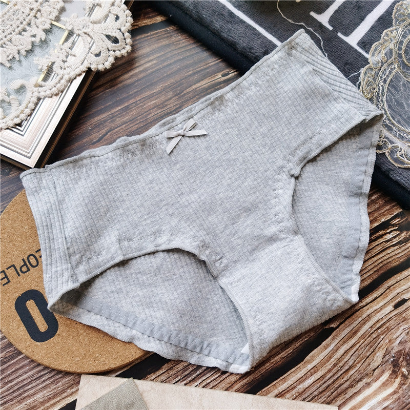 Women's Simple Thread Cotton Bow Comfortable Underwear Panties