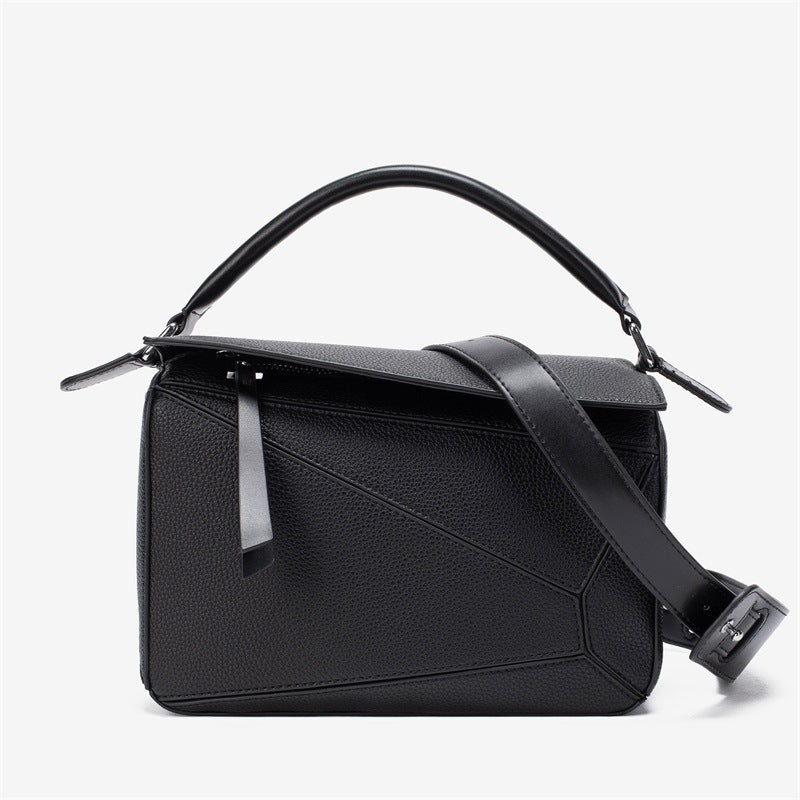 Stitching Geometric Lychee Pattern Lightweight Large Crossbody Bags