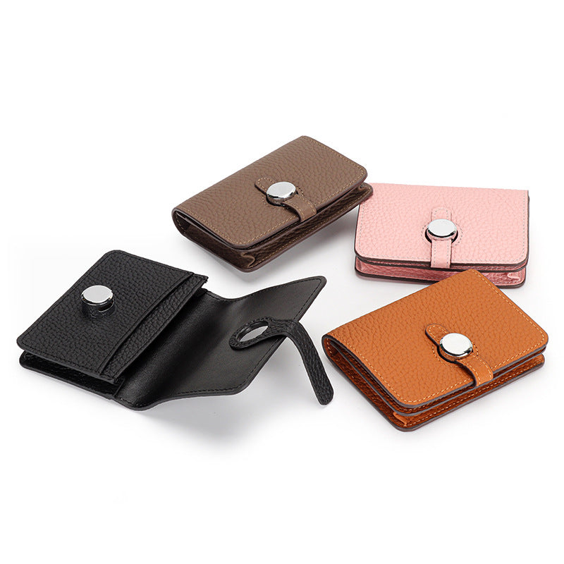 Women's Leather Short Fashion First Layer Cowhide Purses