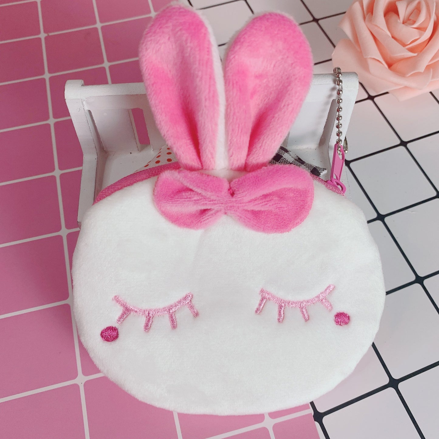 Korean Cartoon Heart Portable Mini Plush Coin Purses