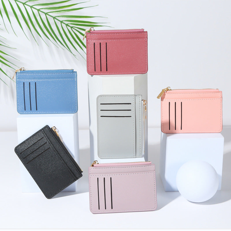 Korean Zip Candy Color Bus Bank Card Holder