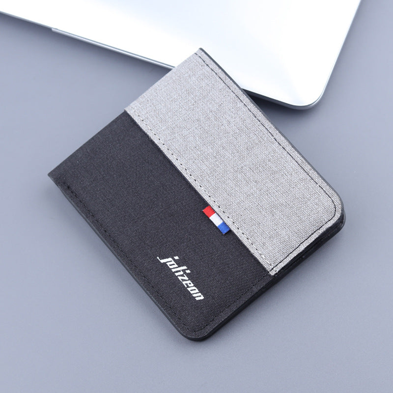 Men's Canvas Folding Denim Dollar Contrast Color Men's Wallets