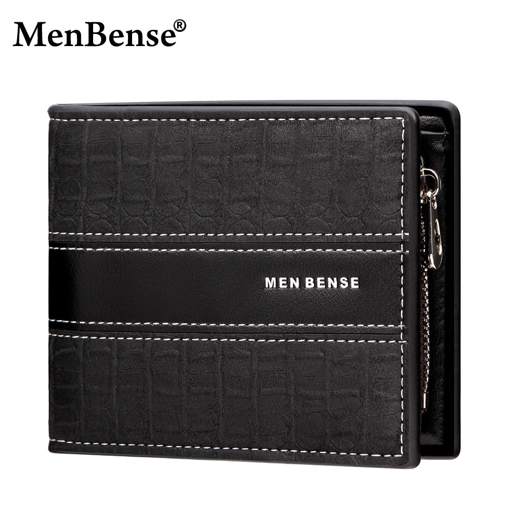 Men's Short Simple Light Luxury Zipper Sier Bags