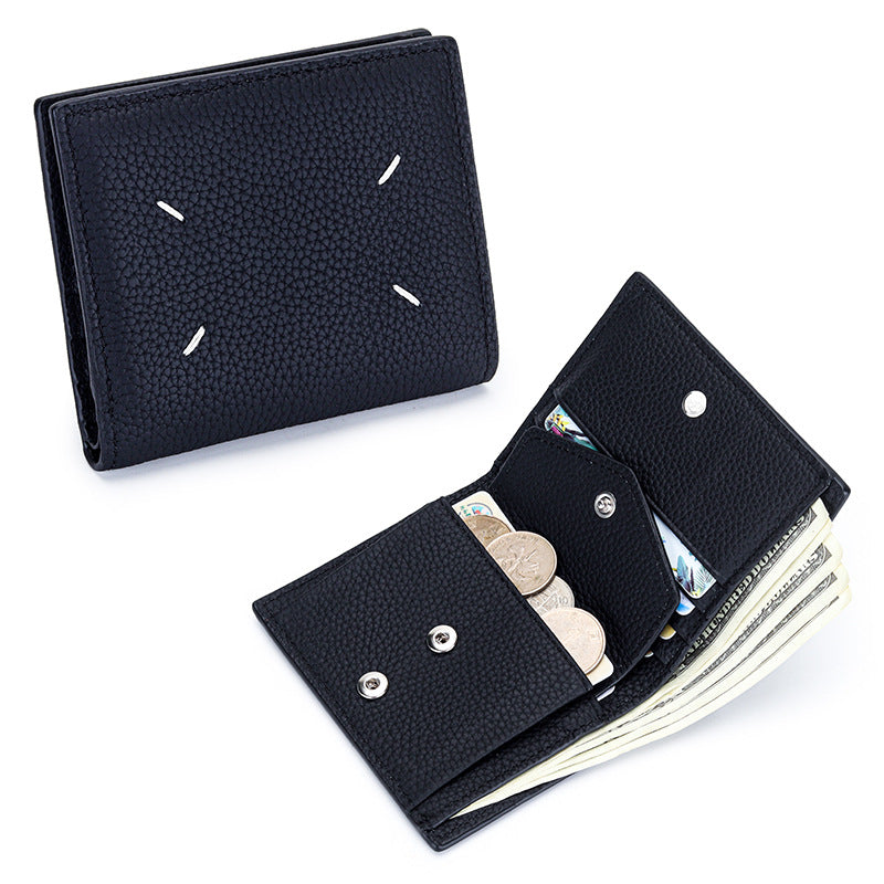 Durable Women's Leather Short Fold Genuine Purses