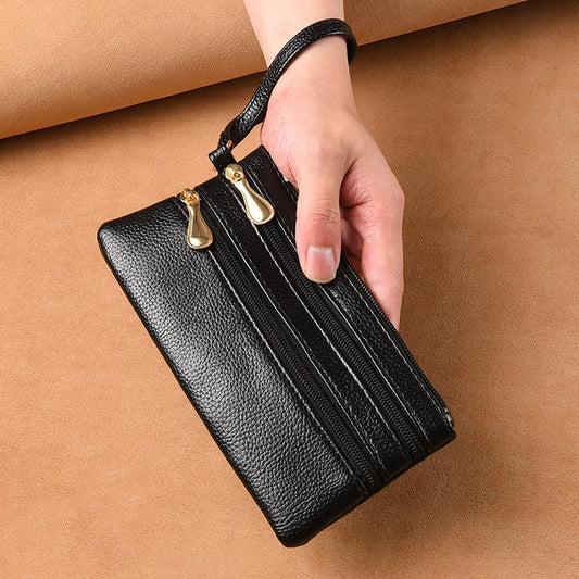 Women's Long Soft Leather Lychee Pattern Clutch Large Ladies Wallets