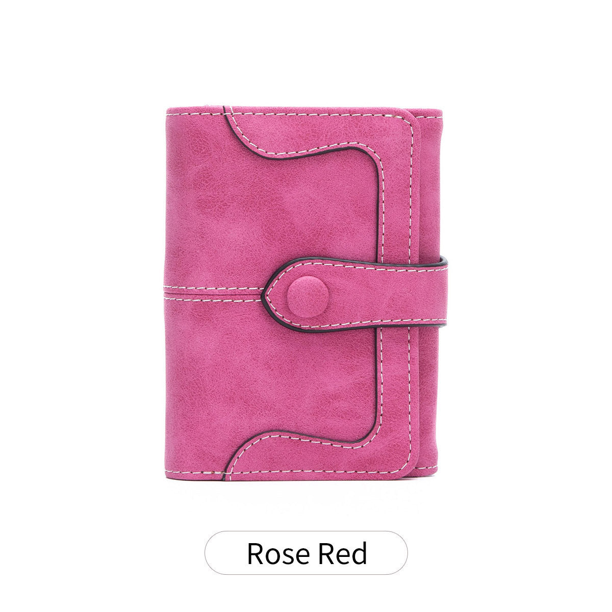 Women's Simple Fashion Clutch Vintage Frosted Two Ladies Wallet