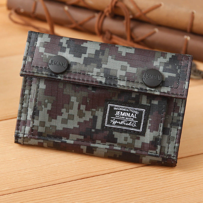 Men's Camouflage Canvas Female Korean Short Personalized Ladies Wallet