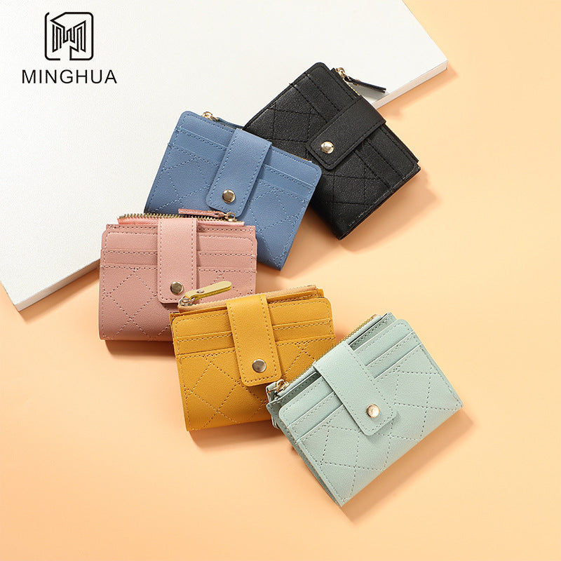 Women's Short Solid Color Summer Zipper Ladies Wallets