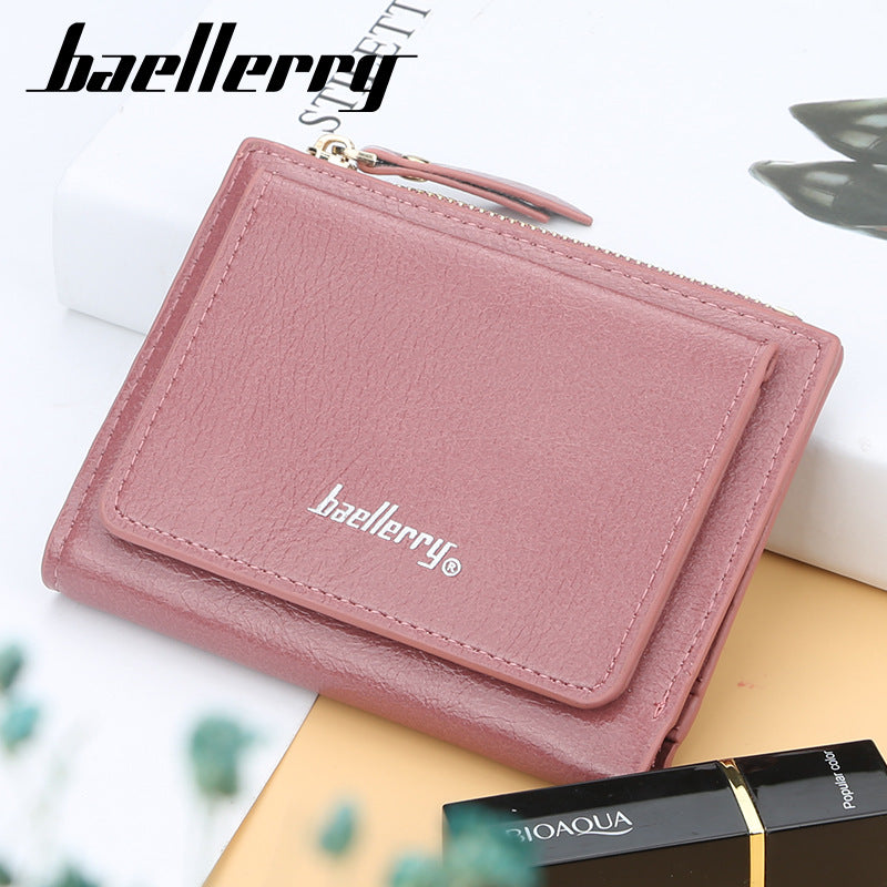 Women's Short Zipper Two-fold Horizontal Patent Leather Ladies Wallet